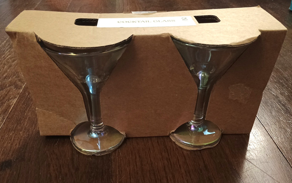 Target Bullseye Playground Iridescent Cocktail Martini Thick Glasses 2pk 5.25" T